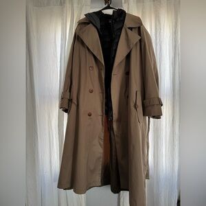 Vintage Belted rain coat 80s vtg rain trench - oversized trench - slouch jacket